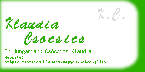 klaudia csocsics business card